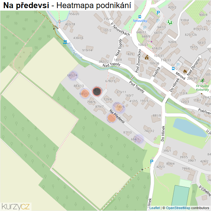 Mapa Na předevsi - Firmy v ulici.