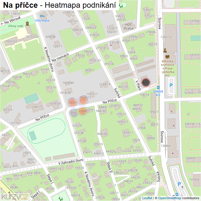 Mapa Na příčce - Firmy v ulici.
