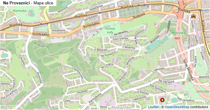 Na Provaznici - mapa ulice