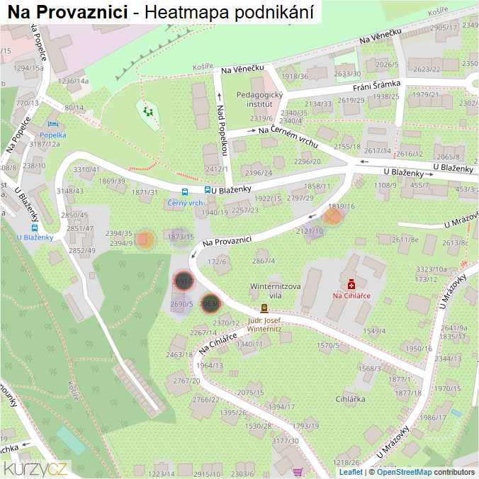 Mapa Na Provaznici - Firmy v ulici.