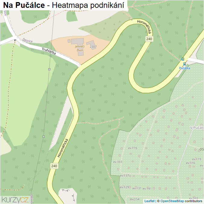 Mapa Na Pučálce - Firmy v ulici.