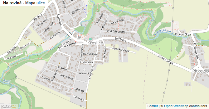 Na rovině - mapa ulice