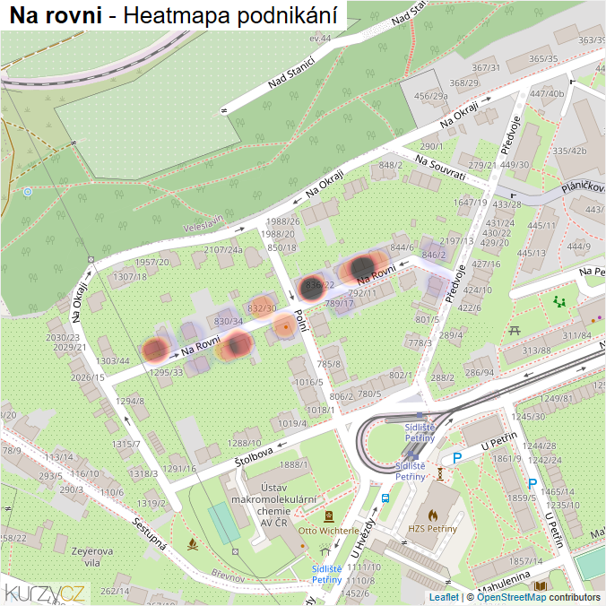 Mapa Na rovni - Firmy v ulici.