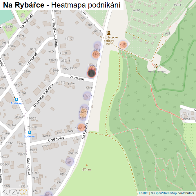 Mapa Na Rybářce - Firmy v ulici.