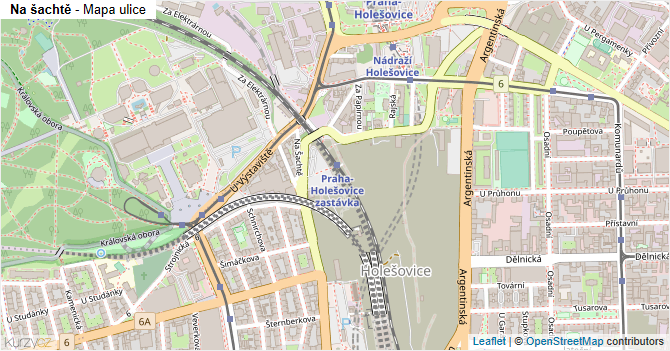 Na šachtě - mapa ulice