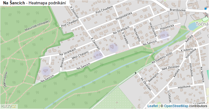 Na Šancích - mapa podnikání