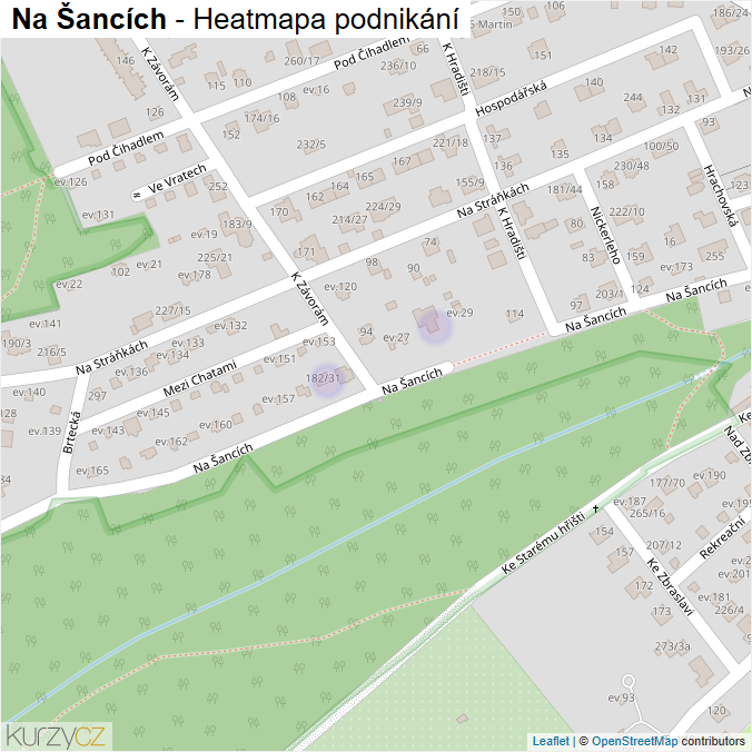 Mapa Na Šancích - Firmy v ulici.