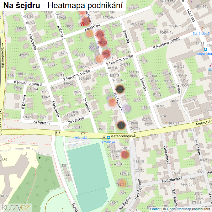 Mapa Na šejdru - Firmy v ulici.