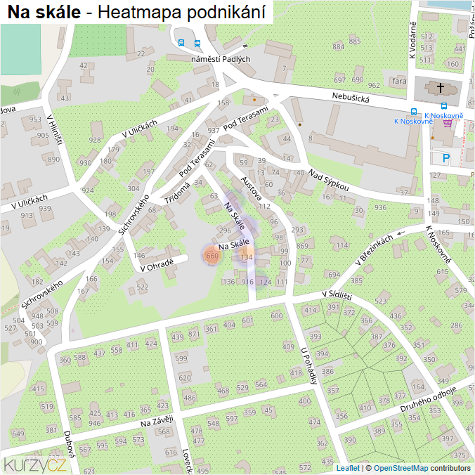 Mapa Na skále - Firmy v ulici.