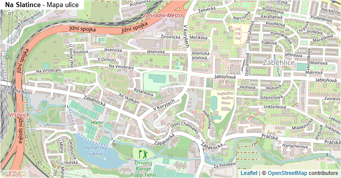 Na Slatince - mapa ulice