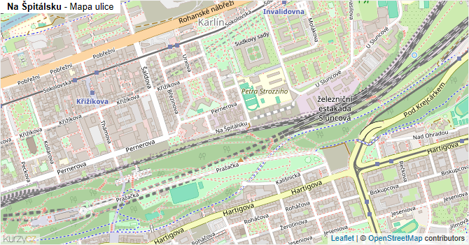Na Špitálsku - mapa ulice