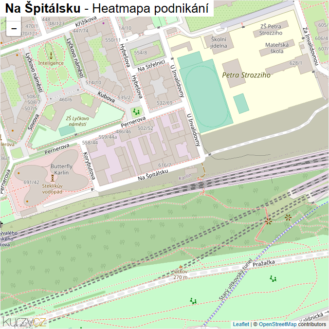 Mapa Na Špitálsku - Firmy v ulici.