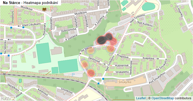 Na Stárce - mapa podnikání