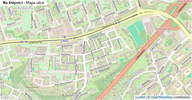 Na štěpnici - mapa ulice
