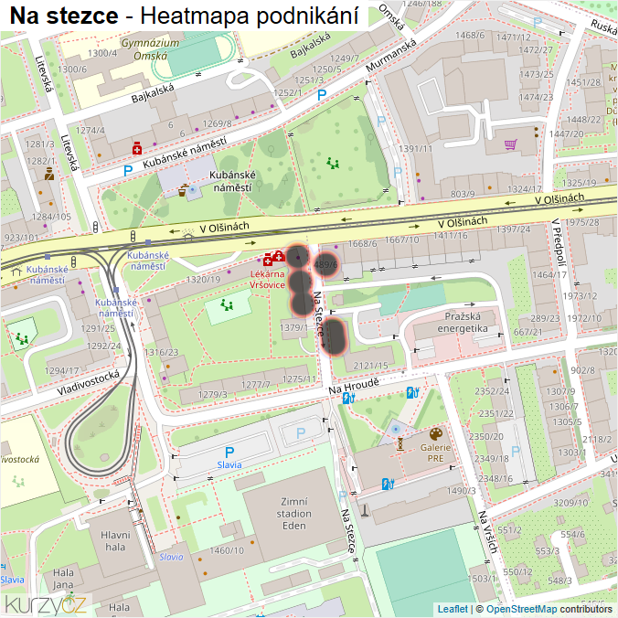 Mapa Na stezce - Firmy v ulici.