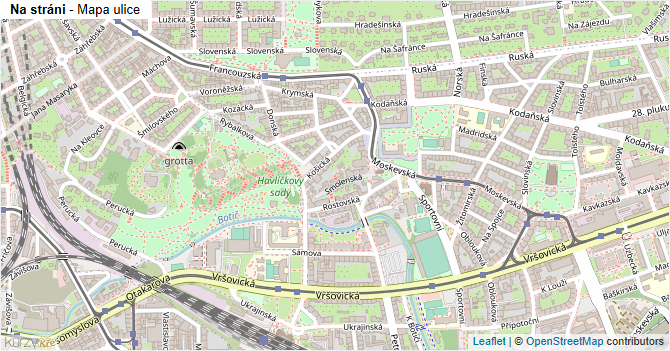 Na stráni - mapa ulice