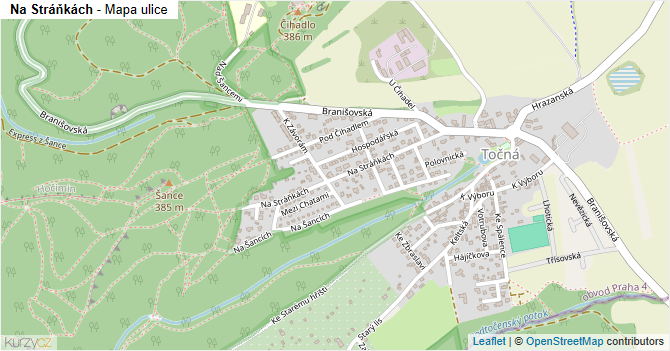 Na Stráňkách - mapa ulice