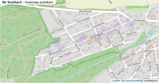 Na Stráňkách - mapa podnikání