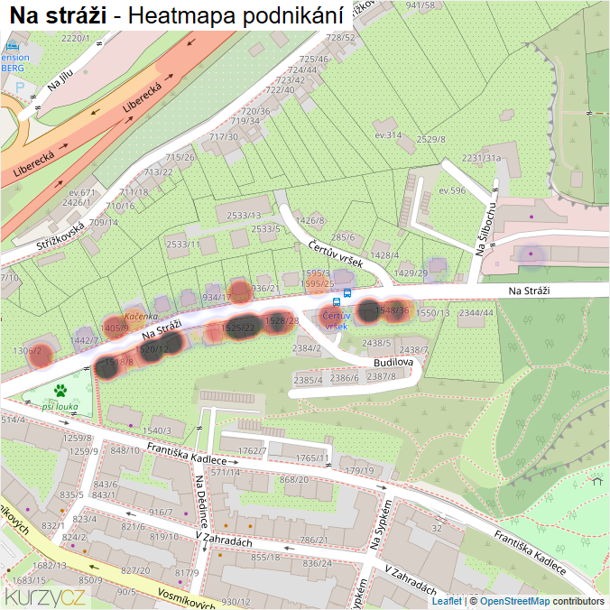 Mapa Na stráži - Firmy v ulici.