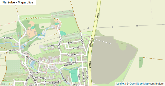 Na šubě - mapa ulice
