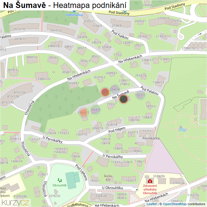 Mapa Na Šumavě - Firmy v ulici.
