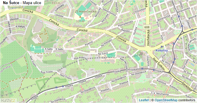 Na Šutce - mapa ulice
