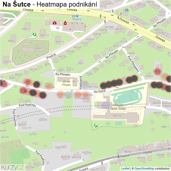 Mapa Na Šutce - Firmy v ulici.