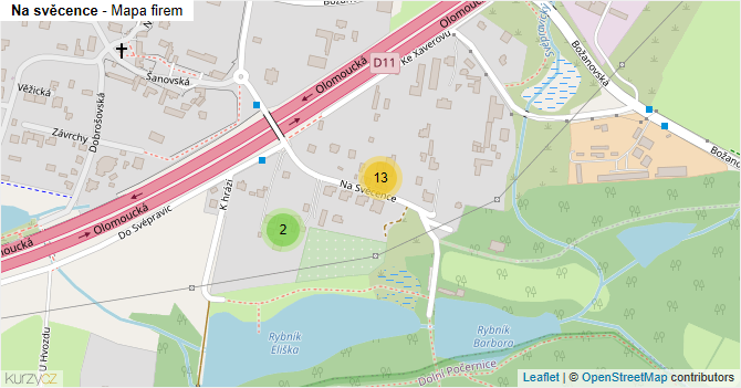 Na svěcence - mapa firem