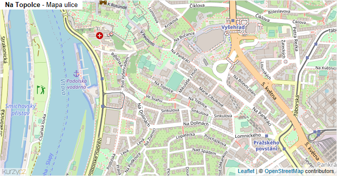 Na Topolce - mapa ulice