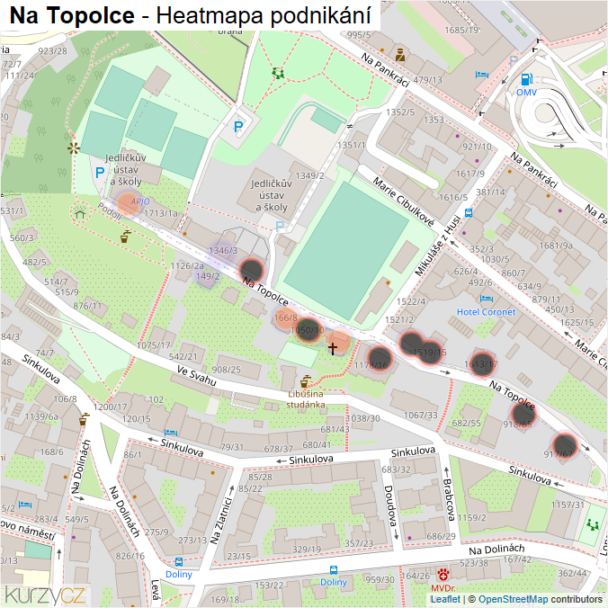 Mapa Na Topolce - Firmy v ulici.