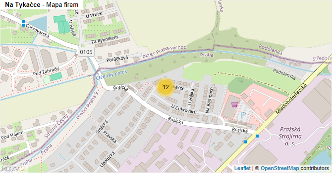Na Tykačce - mapa firem