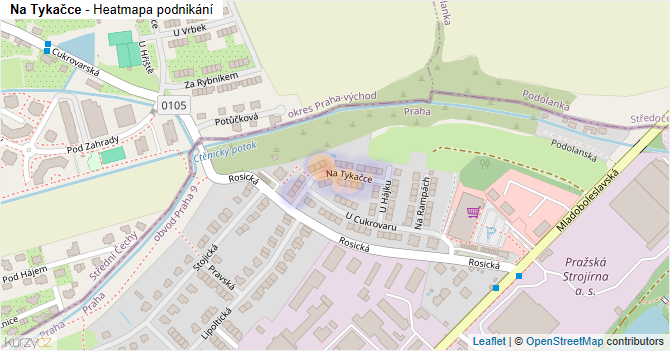 Na Tykačce - mapa podnikání