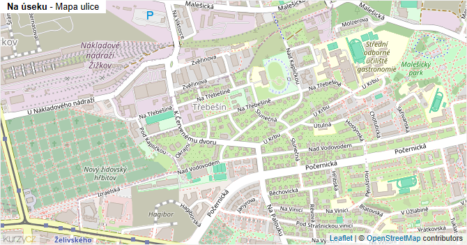 Na úseku - mapa ulice