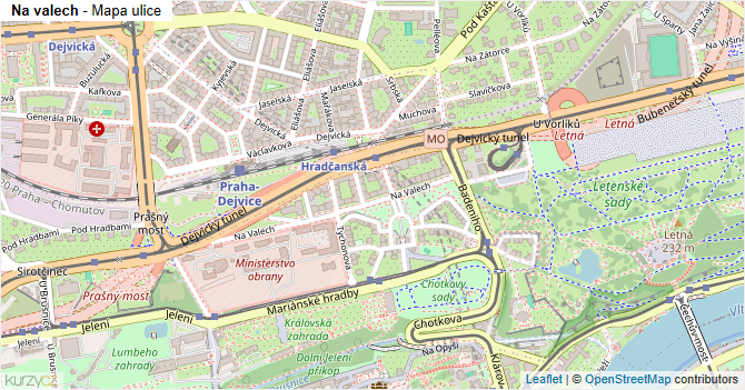 Na valech - mapa ulice