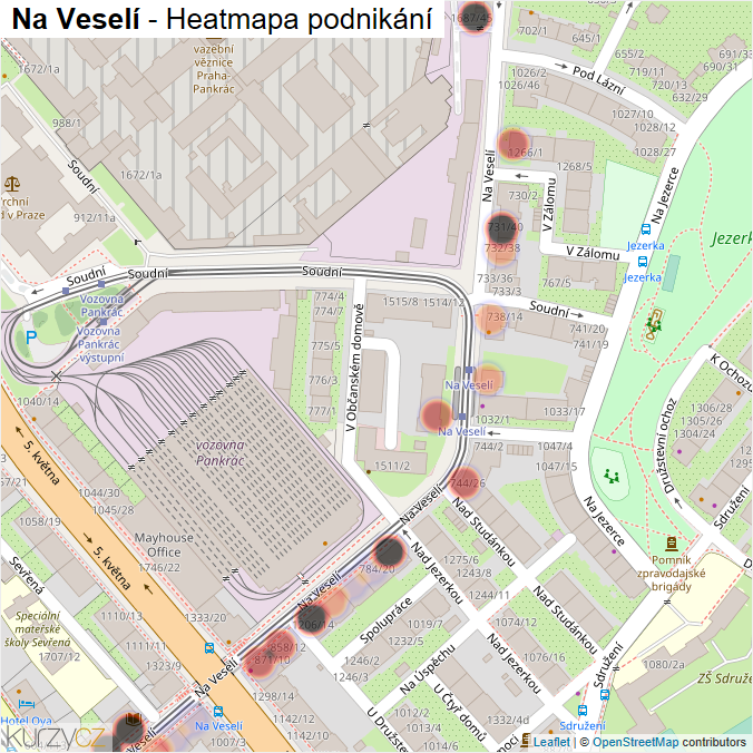 Mapa Na Veselí - Firmy v ulici.