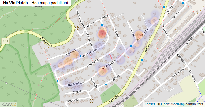 Na Viničkách - mapa podnikání