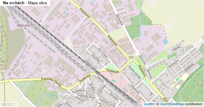 Na vrchách - mapa ulice