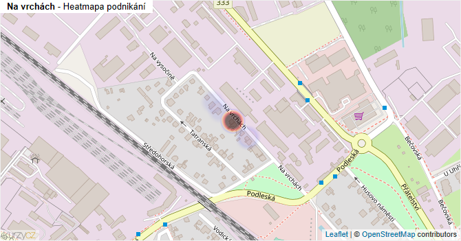 Na vrchách - mapa podnikání