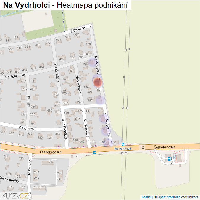 Mapa Na Vydrholci - Firmy v ulici.