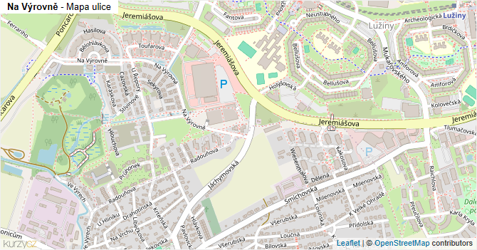 Na Výrovně - mapa ulice