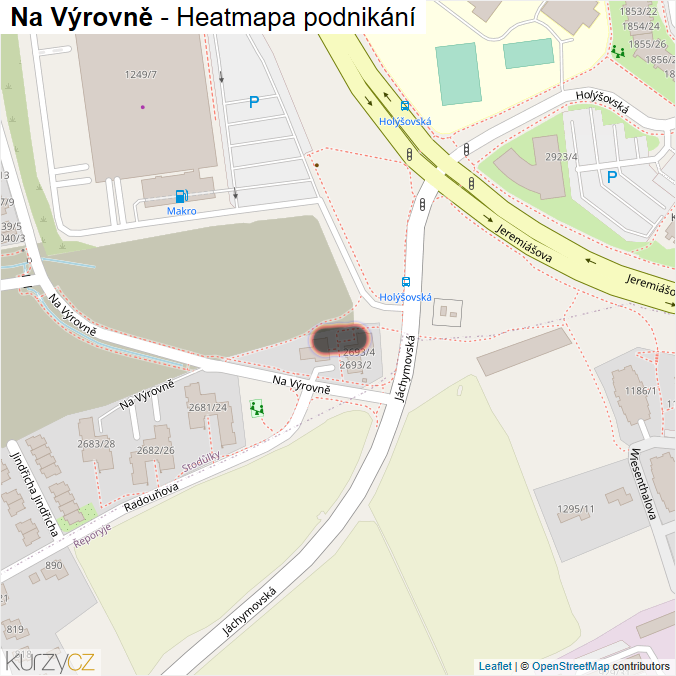 Mapa Na Výrovně - Firmy v ulici.