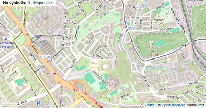 Na výsledku II - mapa ulice