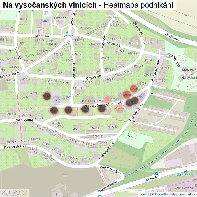 Mapa Na vysočanských vinicích - Firmy v ulici.
