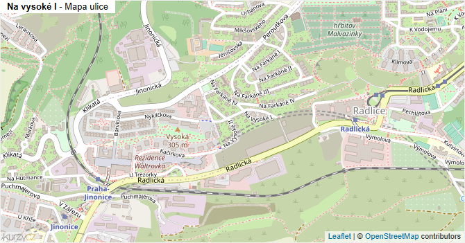 Na vysoké I - mapa ulice