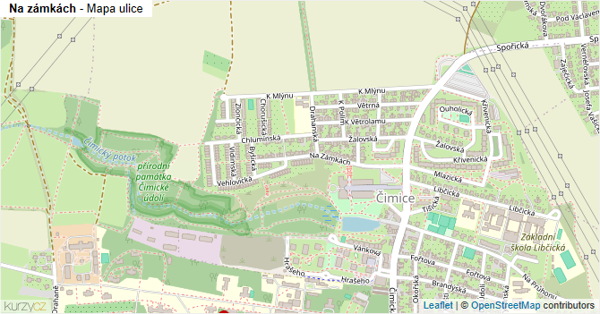 Na zámkách - mapa ulice