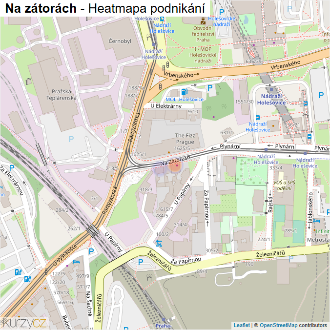 Mapa Na zátorách - Firmy v ulici.