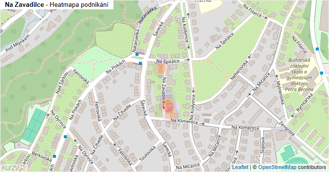 Na Zavadilce - mapa podnikání