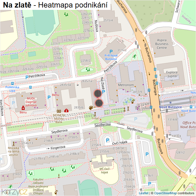 Mapa Na zlatě - Firmy v ulici.