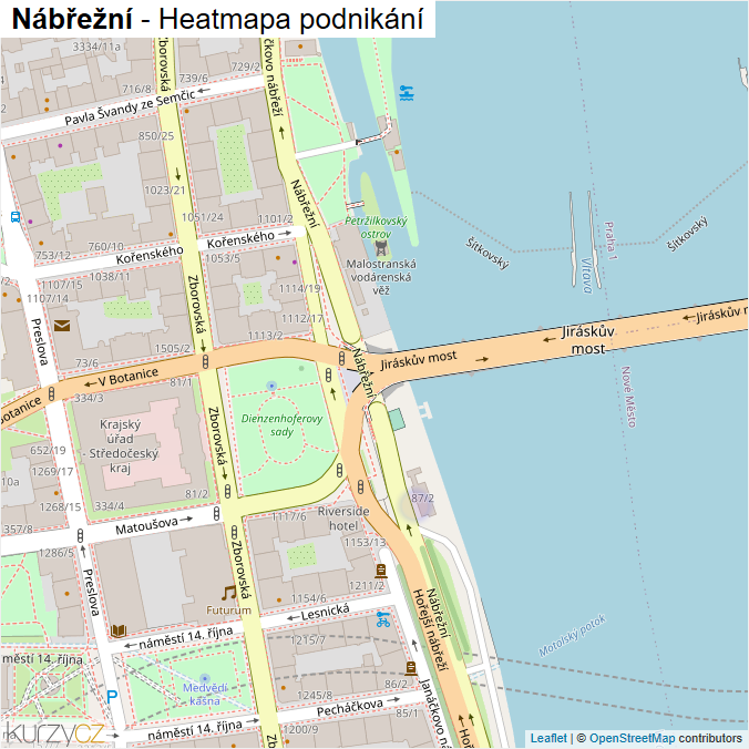 Mapa Nábřežní - Firmy v ulici.