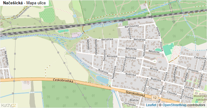 Načešická - mapa ulice